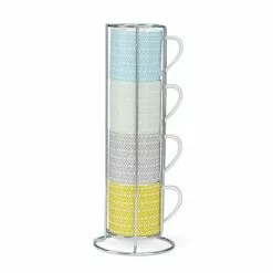 Dunelm Set Of 4 Geo Skandi Stackable Mugs 7 Dunelm Set Of 4 Geo Skandi Stackable Mugs -Dune Sales Store 1000050491 alt05