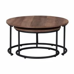 Dunelm Fulton Coffee Nest Of Tables Pine Effect -Dune Sales Store 1000117131 alt02