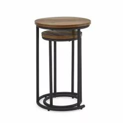Dunelm Fulton Nest Of Tables Pine Effect -Dune Sales Store 1000146591 alt03