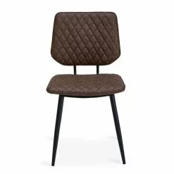 Dunelm Austin Set Of 2 Faux Leather Brown Dining Chairs -Dune Sales Store 1000147446 alt01