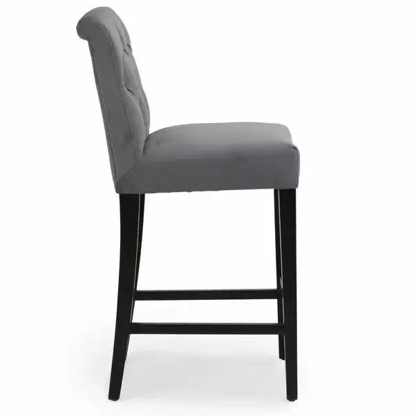 Dunelm Newbury Bar Stool Grey Velvet 7 Dunelm Newbury Bar Stool Grey Velvet - Image 5