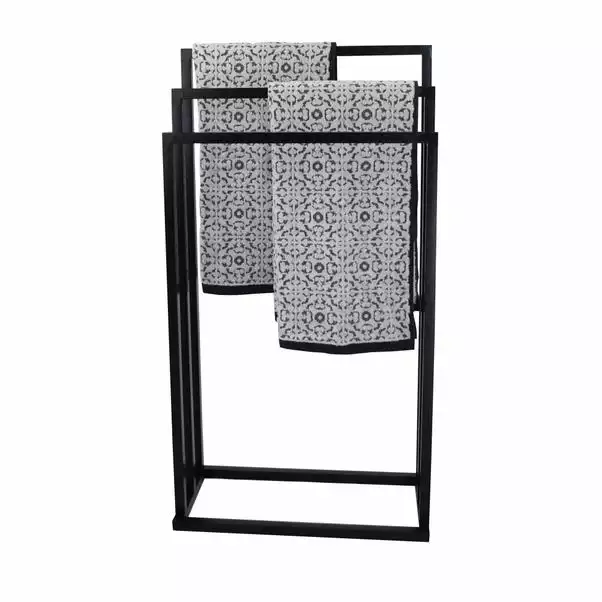 Lloyd Pascal Black 3 Rail Free Standing Towel Holder 5 Lloyd Pascal Black 3 Rail Free Standing Towel Holder - Image 3