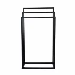 Lloyd Pascal Black 3 Rail Free Standing Towel Holder 9 Lloyd Pascal Black 3 Rail Free Standing Towel Holder -Dune Sales Store 1000161863 alt03