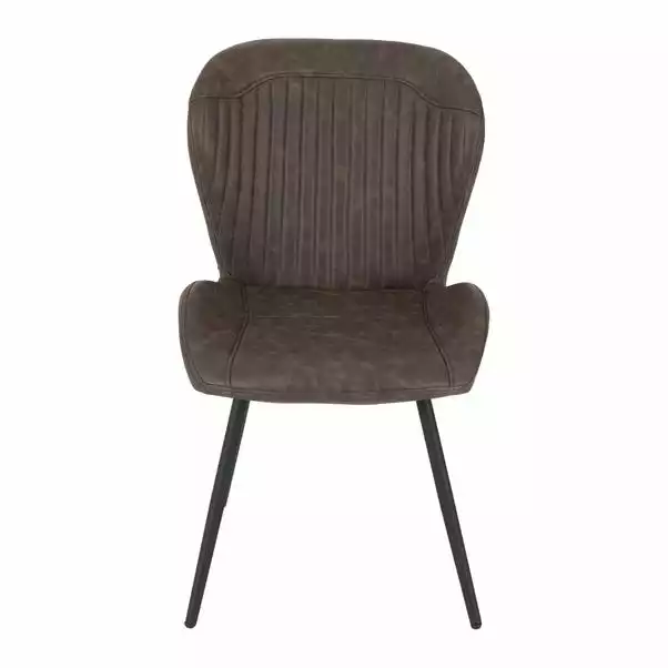 Seconique Quebec Set Of 4 Dining Chairs Brown PU Leather 4 Seconique Quebec Set Of 4 Dining Chairs Brown PU Leather - Image 2