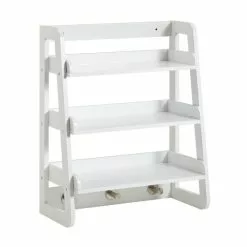 Lloyd Pascal Jasper White Wall Mounted Shelves With Chrome Hooks -Dune Sales Store 1000182100 alt02
