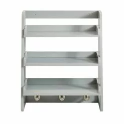 Lloyd Pascal Jasper Grey Wall Mounted Shelves With Chrome Hooks -Dune Sales Store 1000182101 alt03