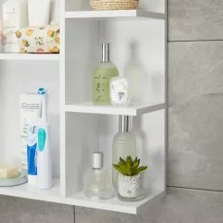 Lloyd Pascal Jaxon White Single Door Wall Cabinet With Open Shelves 11 Lloyd Pascal Jaxon White Single Door Wall Cabinet With Open Shelves -Dune Sales Store 1000182104 alt03