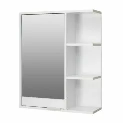 Lloyd Pascal Jaxon White Single Door Wall Cabinet With Open Shelves 13 Lloyd Pascal Jaxon White Single Door Wall Cabinet With Open Shelves -Dune Sales Store 1000182104 alt05