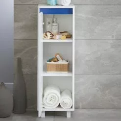 Lloyd Pascal Vienna White Single Door Floor Cabinet With Reversible 4 In 1 Colour Bar -Dune Sales Store 1000182106 alt01