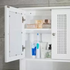 Lloyd Pascal Palermo Cane White Wall Mirror Cabinet -Dune Sales Store 1000185508 alt03