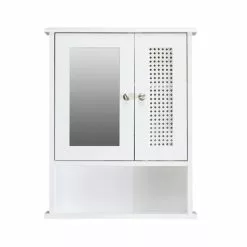 Lloyd Pascal Palermo Cane White Wall Mirror Cabinet -Dune Sales Store 1000185508 alt04