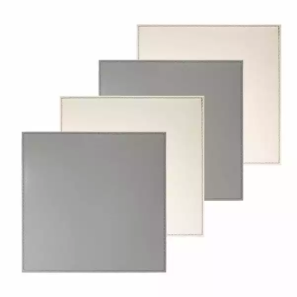 Dunelm Set Of 4 Cream & Grey Reversible Square Placemats 3 Dunelm Set Of 4 Cream & Grey Reversible Square Placemats
