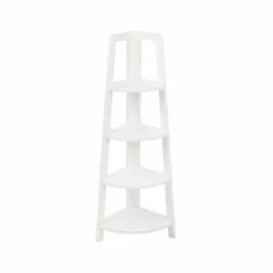 Lloyd Pascal White 4 Tier Corner Shelving Unit