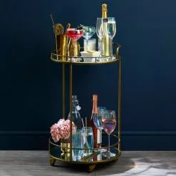 Dunelm Pimlico Antique Brass Drinks Trolley