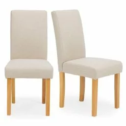 Dunelm Hugo Set Of 2 Dining Chairs Cream -Dune Sales Store 30662750 alt01