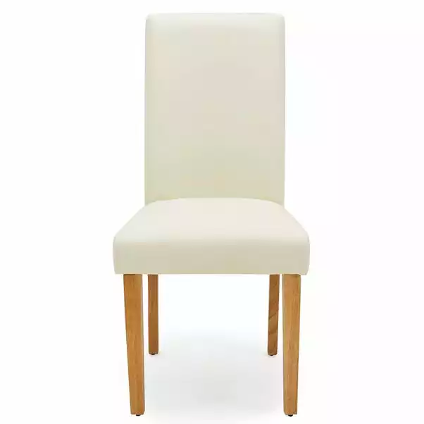 Dunelm Hugo Set Of 2 Faux Leather Cream Dining Chairs 6 Dunelm Hugo Set Of 2 Faux Leather Cream Dining Chairs - Image 4