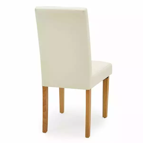 Dunelm Hugo Set Of 2 Faux Leather Cream Dining Chairs 8 Dunelm Hugo Set Of 2 Faux Leather Cream Dining Chairs - Image 6