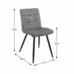 Dunelm Porter Set Of 2 Dining Chairs Grey Microsuede -Dune Sales Store 30662755 alt09