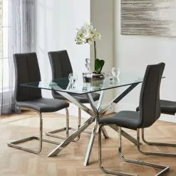 Dunelm Lumia Glass Dining Table