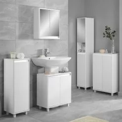 Lloyd Pascal Vienna White Single Door Floor Cabinet With Reversible 4 In 1 Colour Bar -Dune Sales Store 30713919 alt02