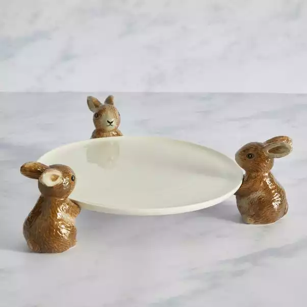 Dunelm Homestead Rabbit Cake Plate 3 Dunelm Homestead Rabbit Cake Plate