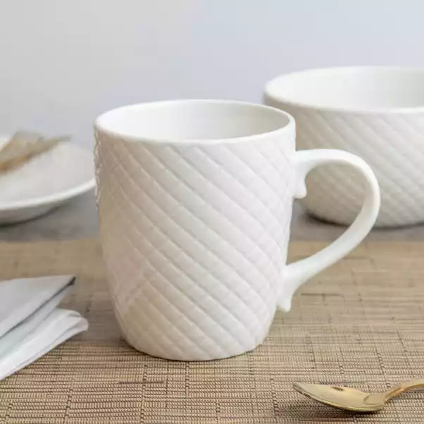 Dunelm White Quilted Mug 3 Dunelm White Quilted Mug