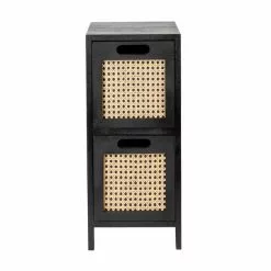 Dunelm French Cane Black 2 Drawer Unit -Dune Sales Store 30747344 alt02