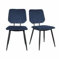Dunelm Austin Velvet Set Of 2 Dining Chairs