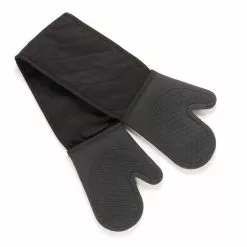Dunelm Black Silicone Double Oven Gloves