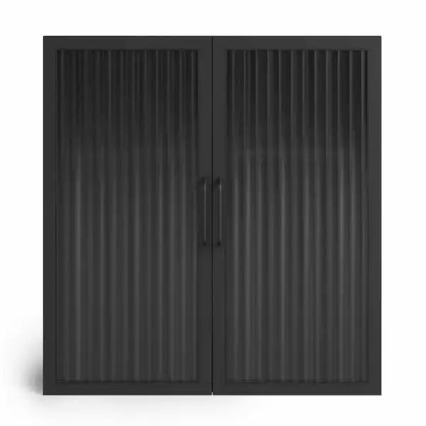 Dunelm Stannis Reeded Glass Double Door Wall Cabinet 5 Dunelm Stannis Reeded Glass Double Door Wall Cabinet - Image 3