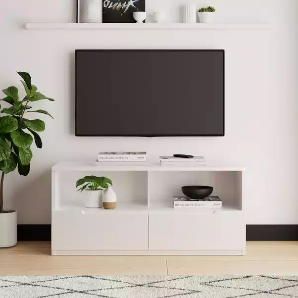Dunelm Larson TV Unit White 3 Dunelm Larson TV Unit White