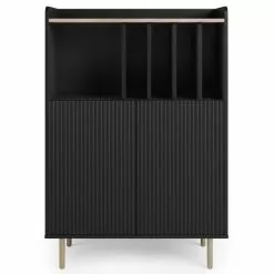 Dunelm Georgi Vinyl Cabinet Black -Dune Sales Store 30769724 alt02