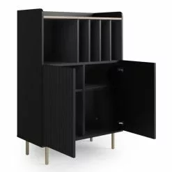 Dunelm Georgi Vinyl Cabinet Black -Dune Sales Store 30769724 alt04