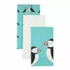 Dunelm Set Of 3 Puffin Tea Towels