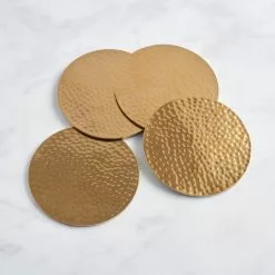 Dunelm Gold Hammered Barware Coasters