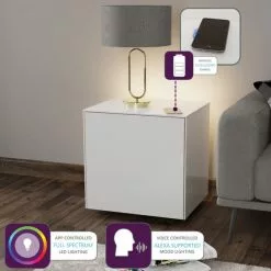 Frank Olsen Furniture Intel LED 1 Door Lamp Table -Dune Sales Store 30793107 alt01