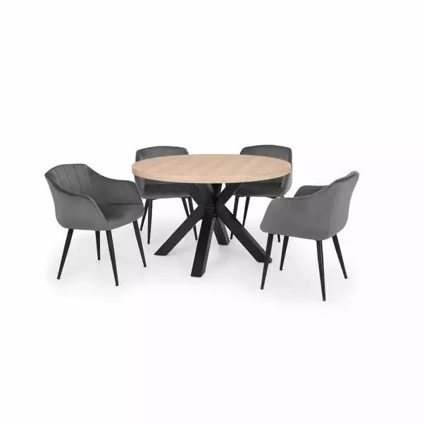 Julian Bowen Berwick Round Dining Table Oak 8 Julian Bowen Berwick Round Dining Table Oak - Image 6