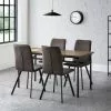 Julian Bowen Carnegie Rectangular Dining Table With 4 Monroe Dining Chairs