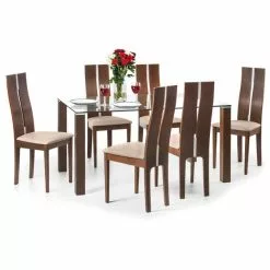 Julian Bowen Cayman Rectangular Dining Table With 6 Dining Chairs