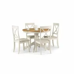 Julian Bowen Davenport Round Pedestal Dining Table With 4 Dining Chairs 9 Julian Bowen Davenport Round Pedestal Dining Table With 4 Dining Chairs -Dune Sales Store 30794219 alt03