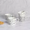 Dunelm Set Of 4 Black And White Heart Mugs -Dune Sales Store 30797545