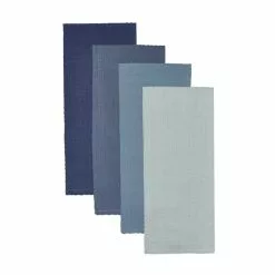 Dunelm Isabelle Waffle Pack Of 4 Tea Towels Blues