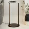Dunelm Aiko Side Table With 1 LED Light Black And Faux Marble -Dune Sales Store 30802418