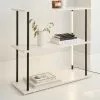 Dunelm Aiko Console Table With 2 LED Lights Black And Faux Marble -Dune Sales Store 30802419