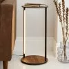 Dunelm Fulton Side Table With LED Lights Rustic Pine