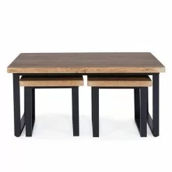 Dunelm Freddie Rustic Wood Effect Nest Coffee Table -Dune Sales Store 30809245 alt04