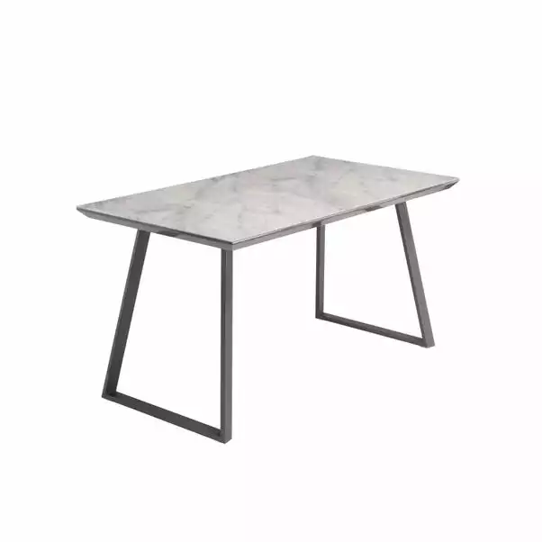 Dunelm Alden Rectangular 4 Seater Dining Table Marble Effect Glass 4 Dunelm Alden Rectangular 4 Seater Dining Table Marble Effect Glass - Image 2