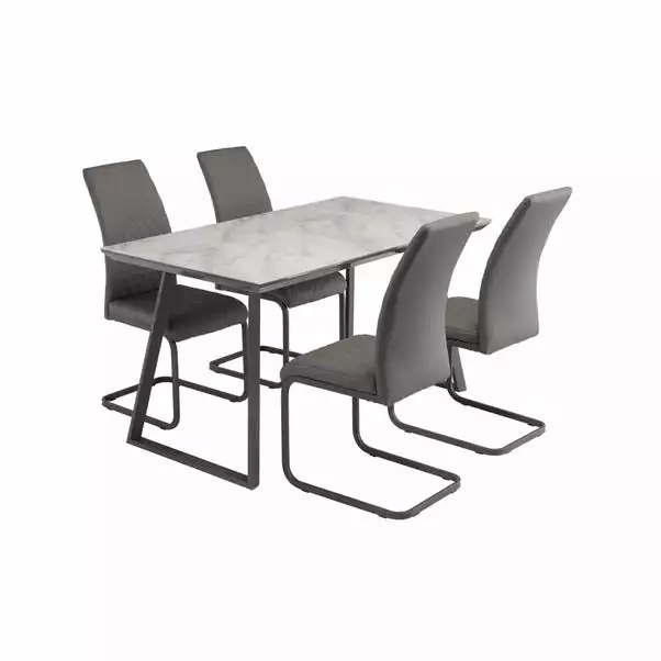 Dunelm Alden Rectangular 4 Seater Dining Table Marble Effect Glass 5 Dunelm Alden Rectangular 4 Seater Dining Table Marble Effect Glass - Image 3