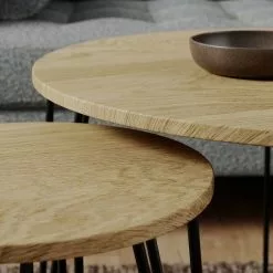 Dunelm Bella Coffee Nest Set Oak Effect -Dune Sales Store 30817122 alt02