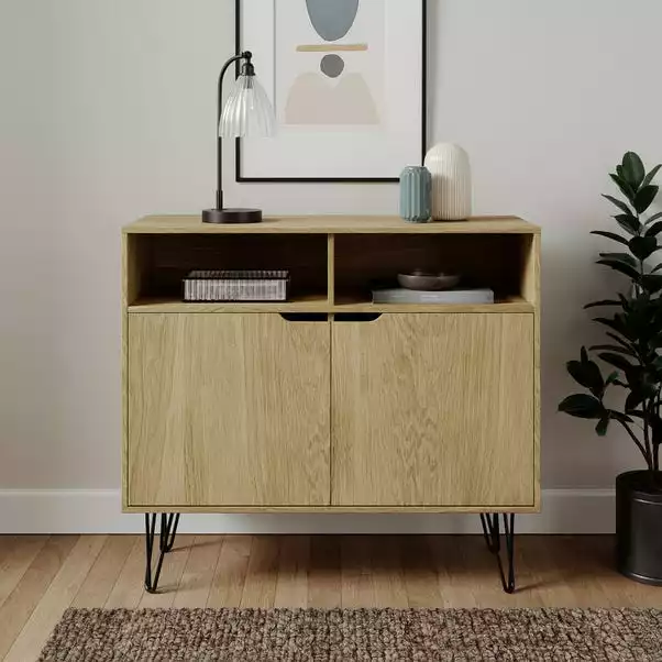 Dunelm Bella 2 Door Sideboard Oak Effect 3 Dunelm Bella 2 Door Sideboard Oak Effect